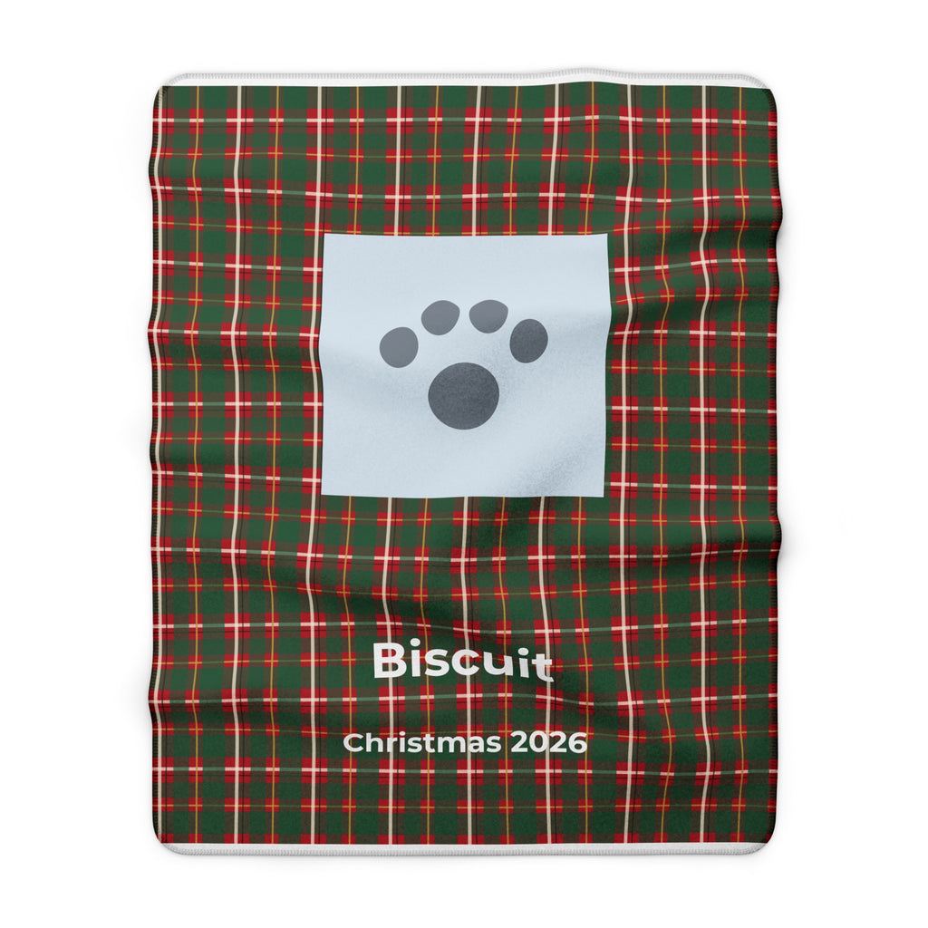 Custom Pet Photo Sherpa Blanket, Personalized Dog or Cat Face Blanket with Name, Cozy Christmas Gift for Pet Mom or Dad, Soft Throw