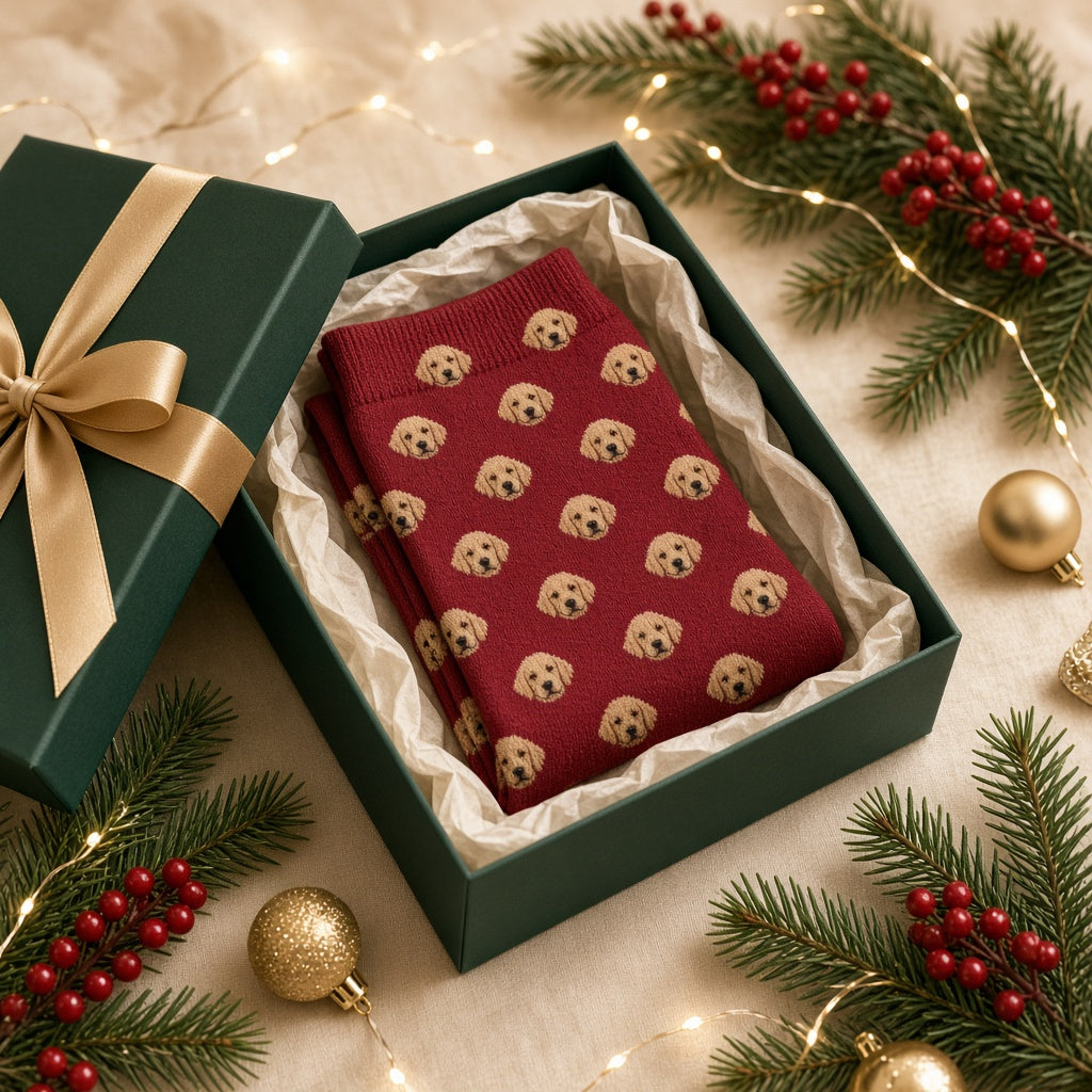 Custom pet face socks as a Christmas gift